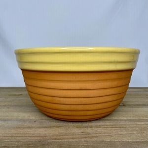 Rare Vintage Terracotta Yellow Mixing Bowl Stamped A